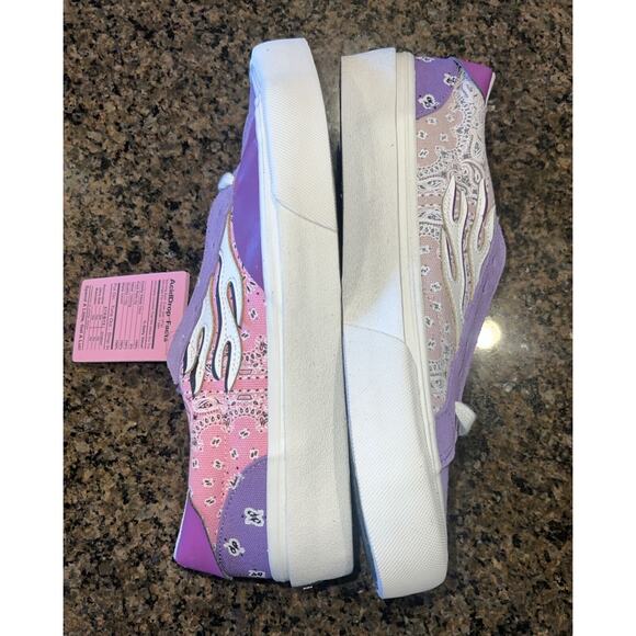 NWT Straye Logan Mixed Rag purple pink Flame Skateboard Shoes Men 10 Women 11.5 - Picture 10 of 13